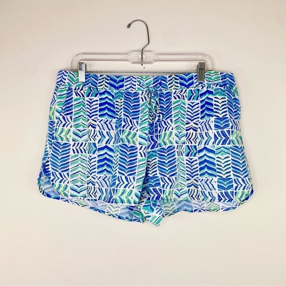 Vineyard Vines Linen Blend blue white pull on shorts size L - Picture 2 of 9